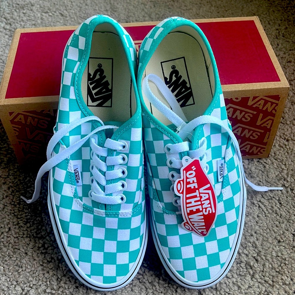 NIB Vans Authentic Green and White Checkered